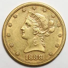 1888-S $10 Gold Liberty Eagle Coin - RAW - Nice Condition / Luster - Pre-1933