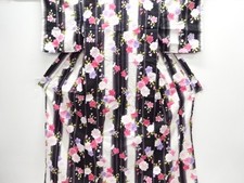 7753350: JAPANESE KIMONO / YUKATA / COTTON / SAKURA  STRIPE