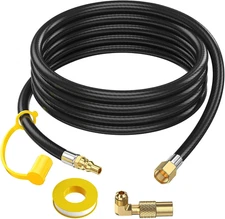 12 FT Quick Connect Propane Hose with Elbow Adapter for RV and Grills