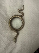 L’Objet Heavy Gold Metal Detailed Coiled Snake Magnifying Glass 