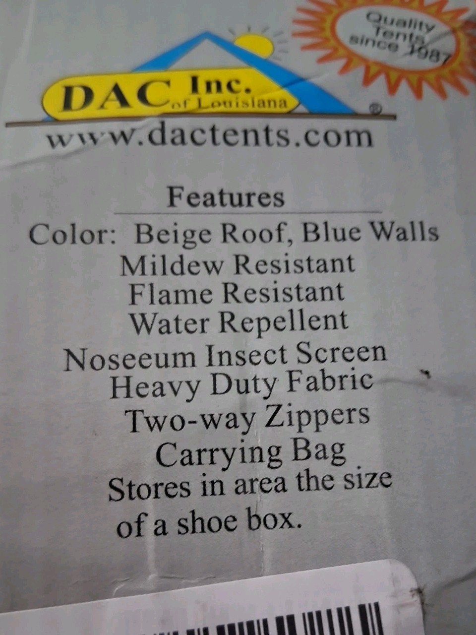 DAC DA2 Full-Size Truck Bed Tent for Caps– Fits Ford F-150, Chevy Silverado, ...