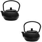 2pcs Mini Cast Iron Teapot Decorative Mini Teapot Retro Cast Iron Teapot