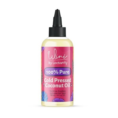 Wini By Locsanity Pure 100% Cold Pressed Coconut Oil For Hair and Skin, 4 Fl Oz