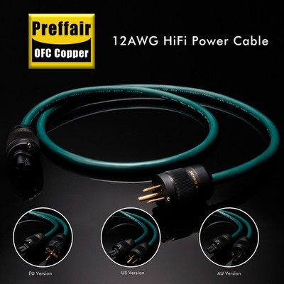 12AWG OFC HiFi Audio Power Cable US/EU/AU Schuko Power Cord Figure 8 Connector