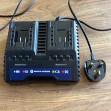 Spear & Jackson 18v Li-ion 2.0A Fast Dual Garden Tool  Battery Charger ACG218W2