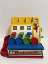 Retro 2015 Fisher Price Cash Register with 4 Coins Working Bell  Drawer Tested