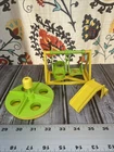 Vintage Fisher-Price Little People Playground Swings Slide Merry Go Round.
