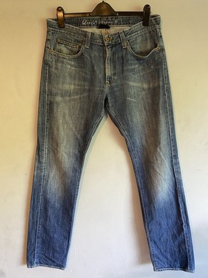 Levi s Matchstick Big E Slim Straight Fit Blue Denim Jeans Mens Size W34 L33