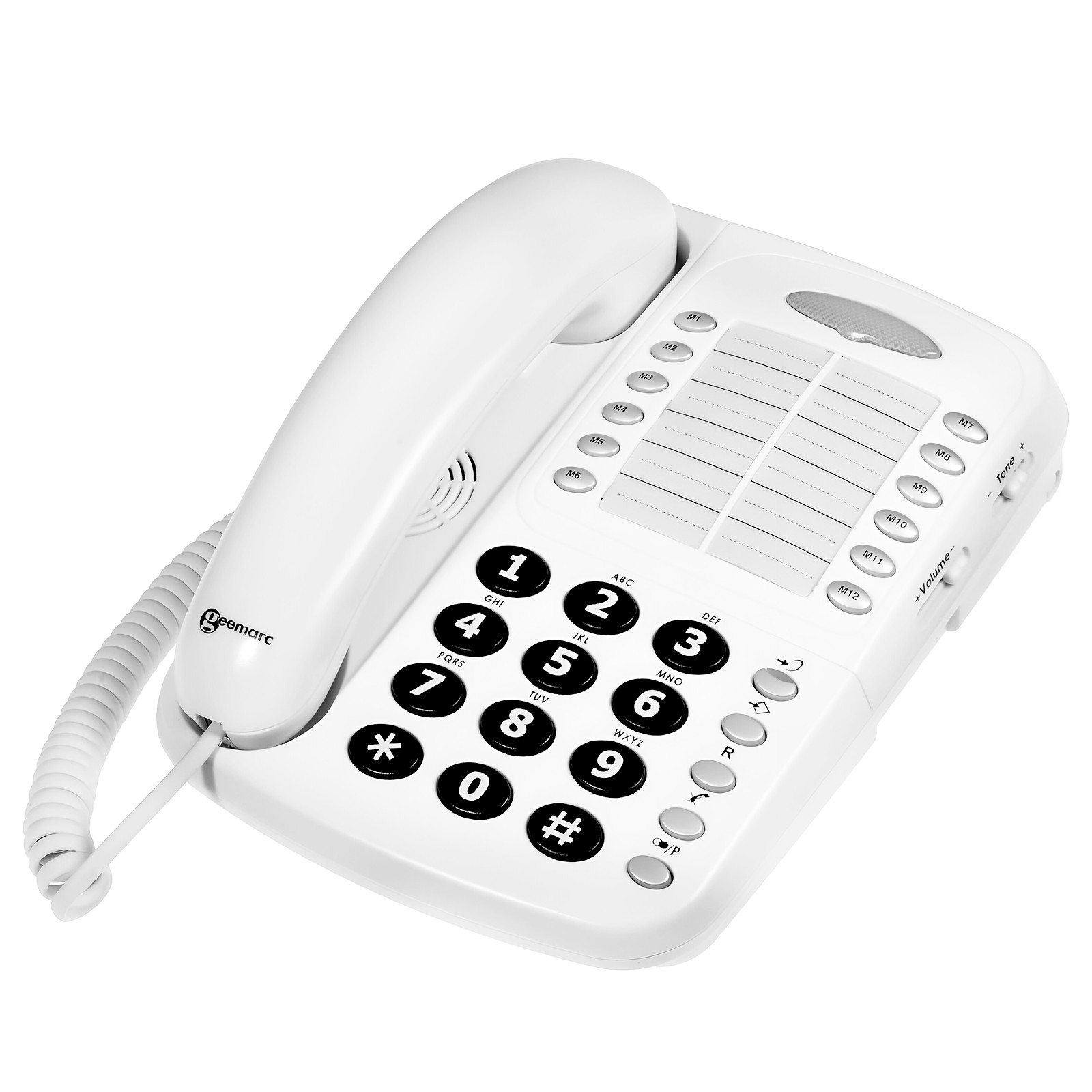 Téléphone senior amplifié avec sonnerie réglable pour malentendants