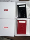 Supreme Leather Zip Card Holder Red And Black New -2025