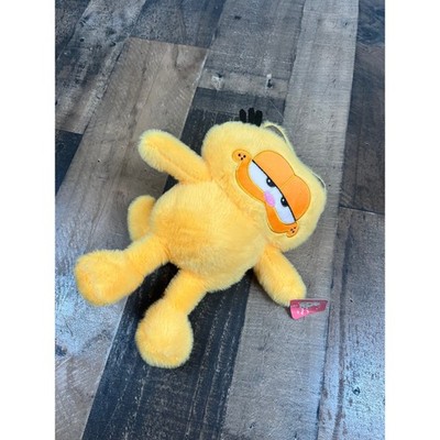 Garfield Inspired Yellow Plush Toy Fuzzy Stuffed Animal Bored Expression New