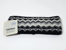 Varma 100% Icelandic Wool Fanney Headband Black Grey Winter Hat Warm