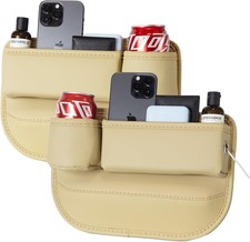 Car Seat Gap Filler Organizer with Cup Holders, Seat Gap Storage Box for Drin...