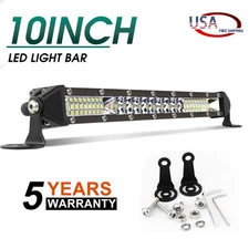 10inch LED Light Bar Slim Spot Flood Combo Work SUV Boat Offroad Driving ATV 4WD