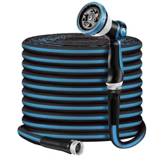 Non-Expandable Garden Hose 100feet, Flexible Water Hose with 10 Function Hose...