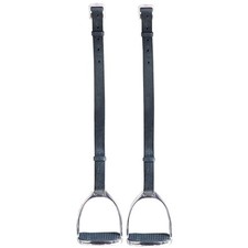HILASON All English Saddle Leather Stirrup Black with Pair