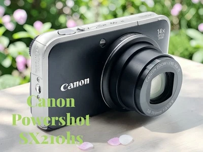 Cámara digital Canon PowerShot SX210 IS negra 14,1 MP 14x zoom probada [Exc+] - Imagen 1 de 4