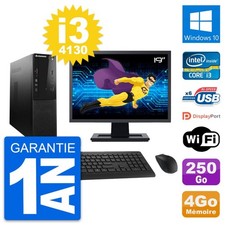 PC Lenovo S500 SFF Ecran 19" Intel i3-4130 RAM 4Go Disque 250Go Windows 10 Wifi