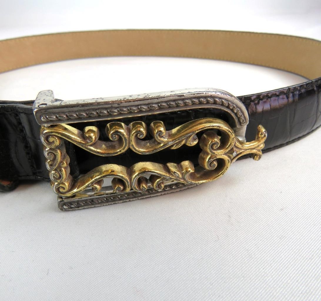 BRIGHTON Black Belt C6803 Women Sz ML 32 Crafted U.S.A. 3/4  display picture 1