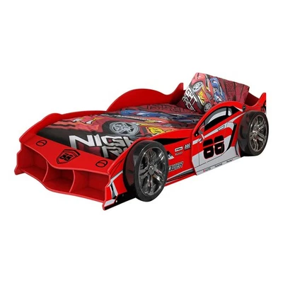 Lit Enfant Voiture "Carbeds" 90x200cm Rouge - Photo 1/3