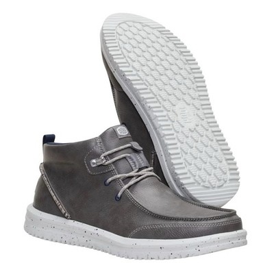 Hey Dude Bradley Chukka Classic Comfort Easy On Boots Men\'s 12 Gray Leather Hey Dude Mens Bradley Charcoal Grey Boots Shoes Size 11  main image 4
