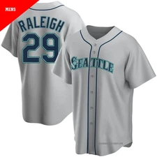 Seattle Cal Raleigh #29 Full Printed Gray Baseball Jersey TMB5615
