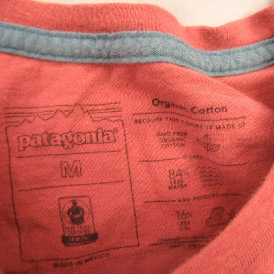 Patagonia Shirt Girls Medium Crew Neck Lightweight Casual Short Sleeve Peach - Image 4 of 4