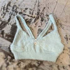 New! For Love and Lemons Devon Sleeveless Fuzzy Crop 31232