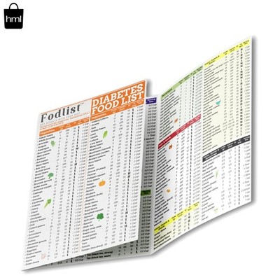 Portable Diabetic Food Guide: Laminated Glycemic Index Chart & Meal Planner