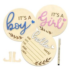 Baby Announcement Sign, Gender Reveal for Welcome Baby 3PCS Its a and Boy/Girl