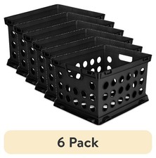 (6 pack) File Crate, Versatile Plastic Storag...