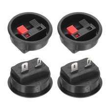 WP2-9D 2 Way Black Red Round Speaker Box Terminal Clip, Pack of 4