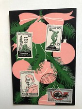 Cartolina Circolo Filatelico Bresciano francobollo caravaggio Brescia 1960 c2