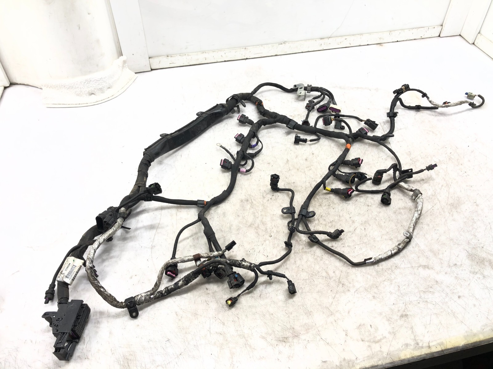 2014-2019 MASERATI GHIBLI 3.0L V6 ENGINE WIRING HARNESS OEM #DAMAGED.