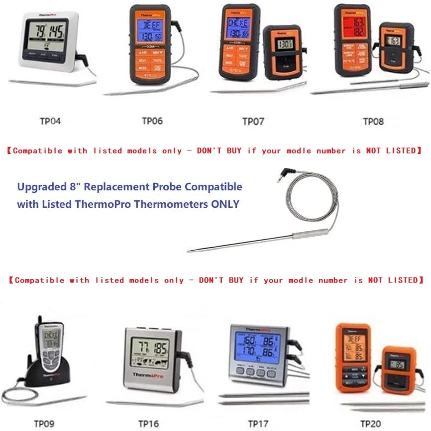 Meat Thermometer Probe Replacement for Thermopro TP20 TP17 TP16 TP08 TP25