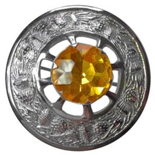 TE Écossais Écharpe Broche 3 "/ Kilt Mouche Plaid Jaune Pierre Femmes Châle