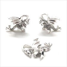 6/20/50X pterosaur dragon Antique Silver Charms Pendants Jewelry Making 15 17mm