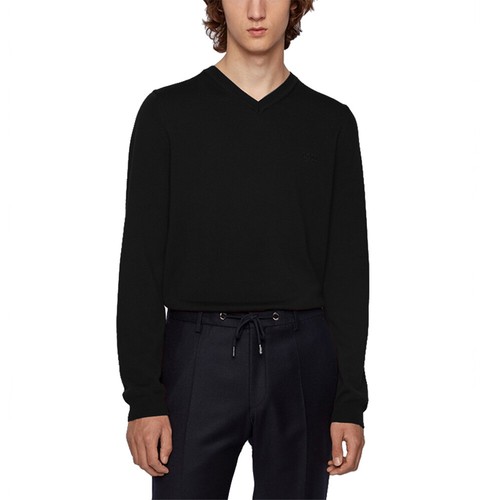 Boss Hugo Boss Men's Batisse-E V Neck Knitwear, Black 001, Small 3815-9
