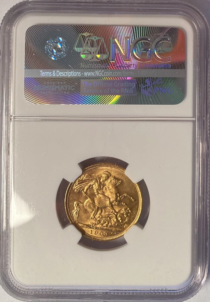 Australia 1903-S Gold Sovereign NGC MS64 — Finest Graded!! - Image 2 of 4