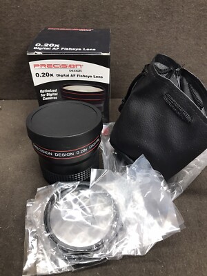 Precision Design 0.20x Digital AF Fisheye Lens 58mm Thread w/3 Adapter Rings New