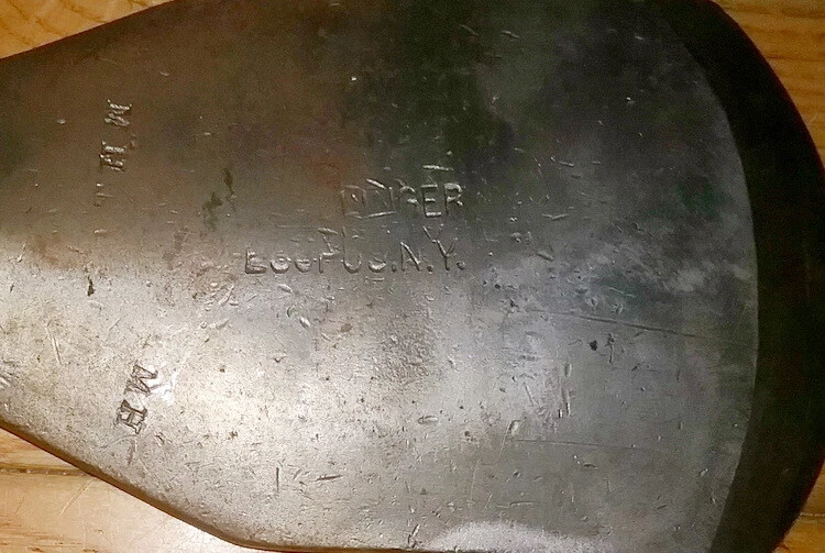 Antique Large 22" Long Beavertail Bark Spudder Handmade Wooden Sheath - Image 3 of 3