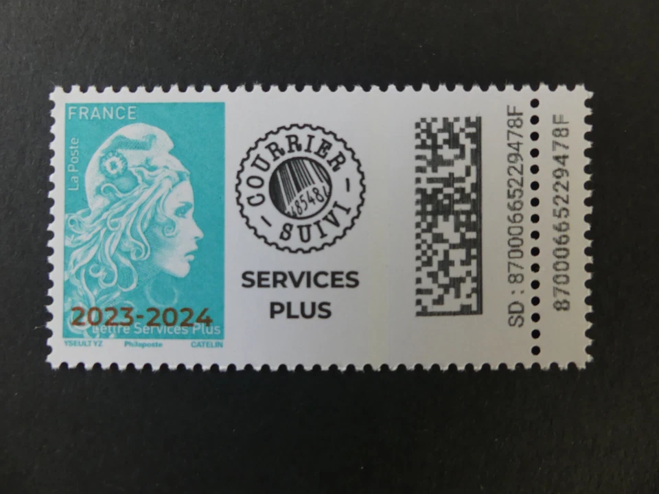France 2024 – Y&T N° 5762 - (Lettre Services Plus) Turquoise Marianne l'engagée - Photo 1/1