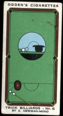 Tabakkarte, Ogdens, TRICK BILLARD, 1934, Eine Kanone in eine Bowlermütze, #6