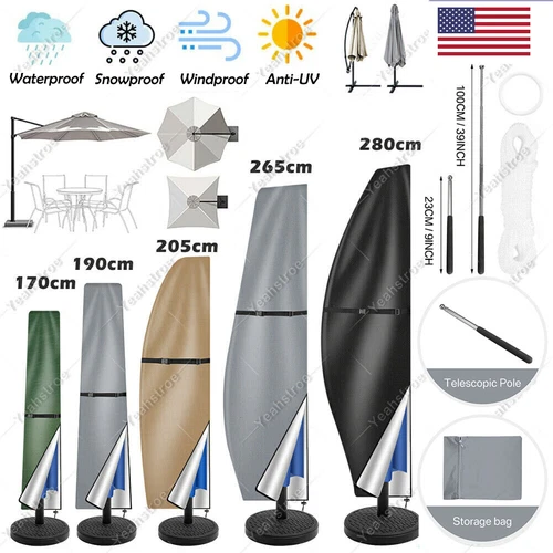 Heavy Duty Outdoor Patio Umbrella Protective Cover Waterproof Canopy 6-13'ft USA