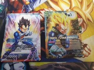 Dragon Ball Super Card Vegeta Furious Awakening Holo Leader Card P 163 PR Mint
