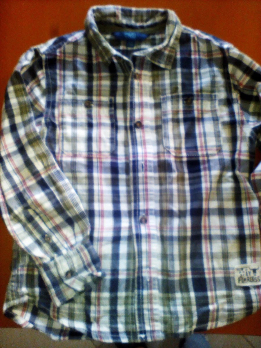 Camicia cotone OVS bambino 4 5 anni bimbo scozzese bianco blu