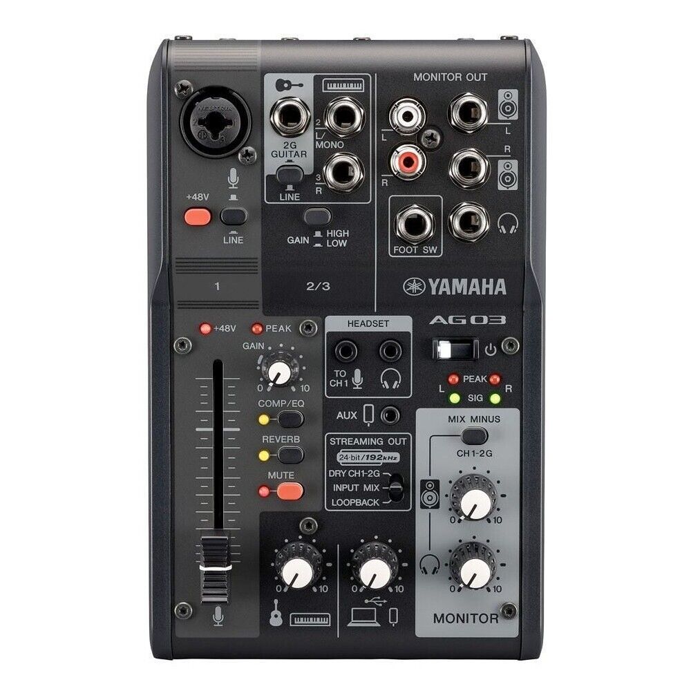 YAMAHA AG03MK2 LSPK Live Streaming Package with Mixer, Mic, Cable