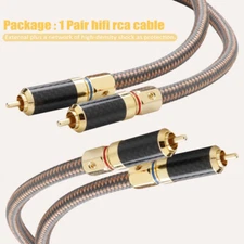 Pair Accuphase RCA Cable Audio Copper Cord Signal Line Carbon Fiber Connectors