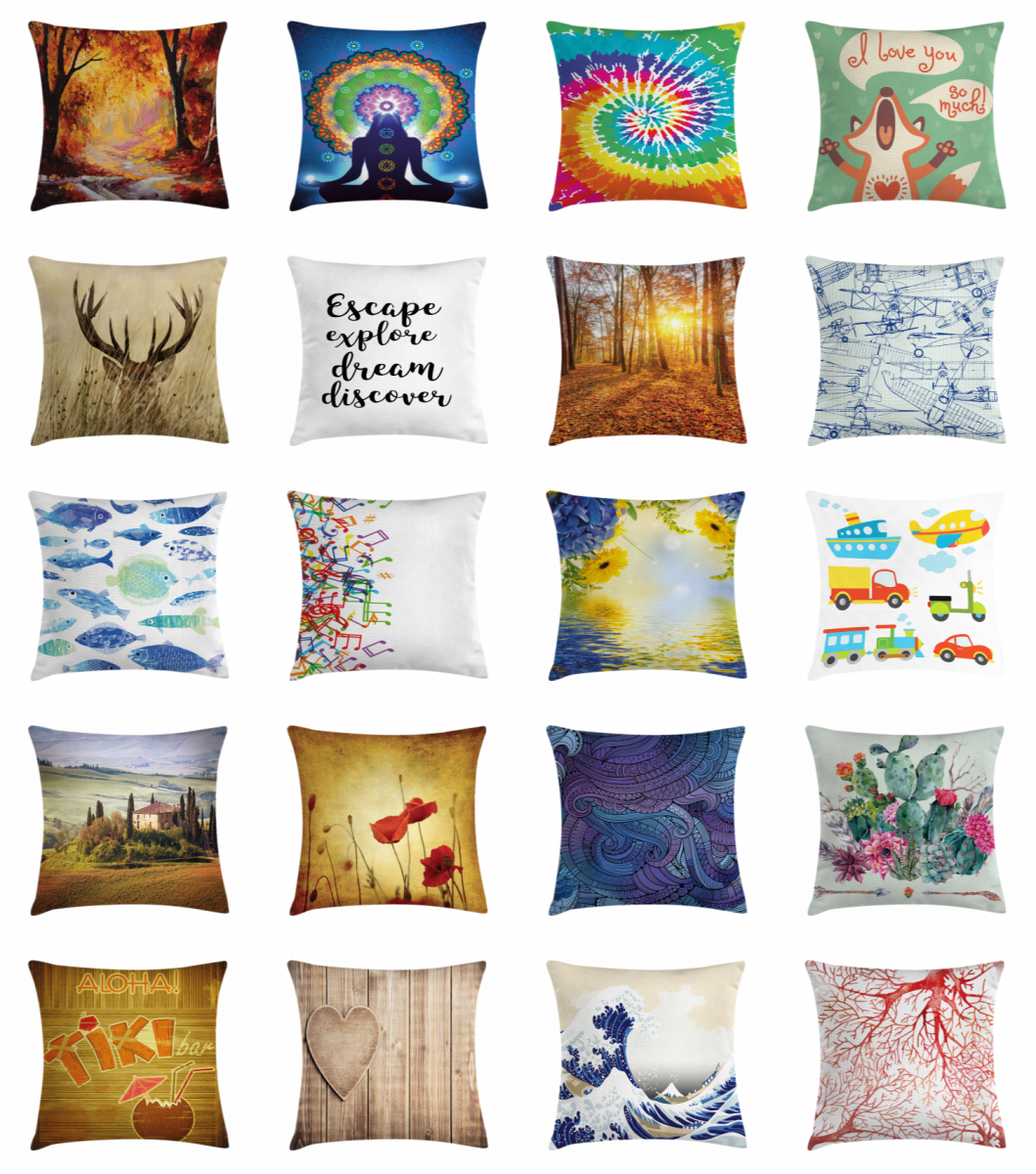 Ambesonne Throw Pillowcase in Square Design for Couch Sofa Bed Deco Accents