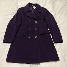 House Of Fraser Purple Wool & Cashmere Blend Smart Coat (uk12)